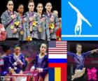 Podyum Artistik Jimnastik olay kadınsı ekip, Amerika Birleşik Devletleri, Rusya ve Romanya - Londra 2012-